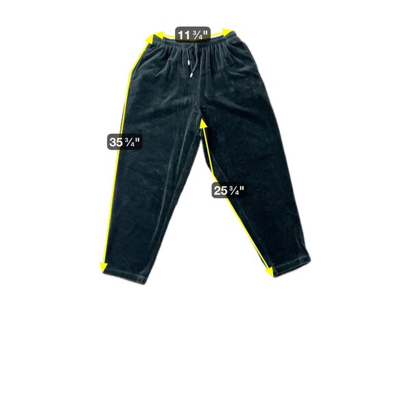 Bechamel Petites Velour Jogger Pants Black Sz Medium Lounge Relaxed Fit Active - Picture 6 of 9